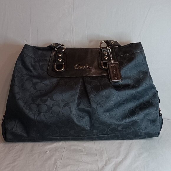 Coach Ashley Canvas/Leather Handbag (Charcoal Gray) H1159-F18776 Authentic - Picture 11 of 11